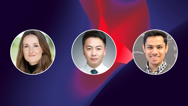 The winners of the EuroTech Future Award 2023: Charlotte Vogt (Technion), Zongyao Zhou (EPFL), Dinesh Krishnamoorthy (TU Eindhoven)