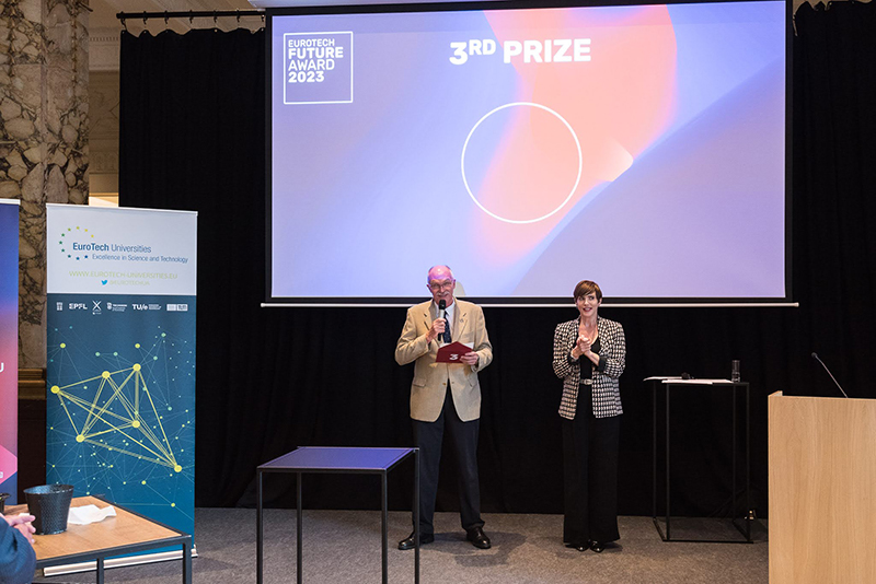 EuroTech President Anders O. Bjarklev and Katrina Sichel moderate the EuroTech Future Award ceremony